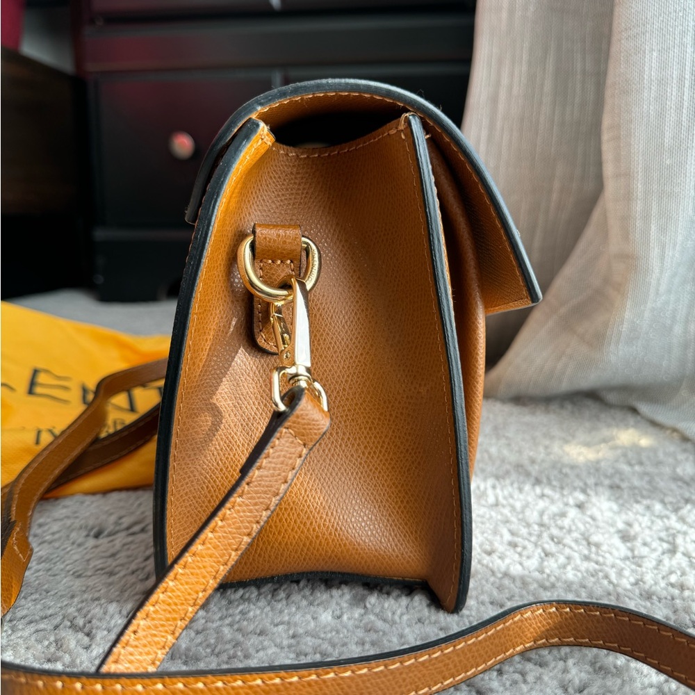 Mario Valentino Tan Crossbody Bag with Gold Accents - Picture 3 of 16